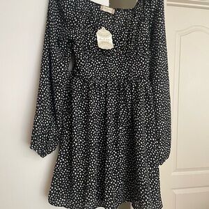 Altar'd State White and Black Bishop Sleeve Sundress